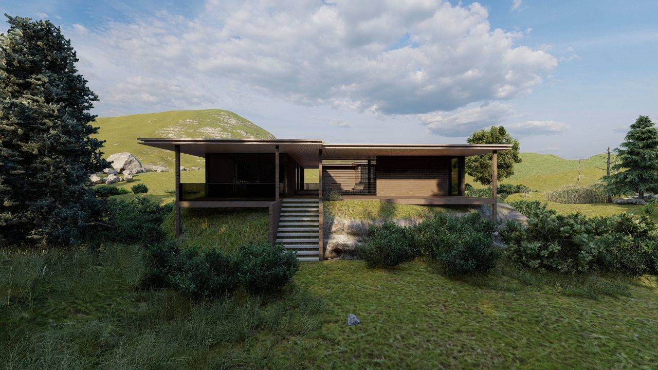 Casa Scene-villa-modern house 3D model_4