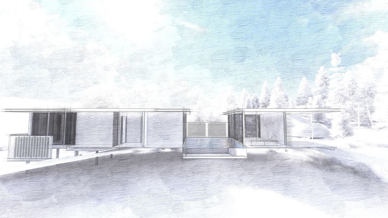 Casa Scene-villa-modern house 3D model_9