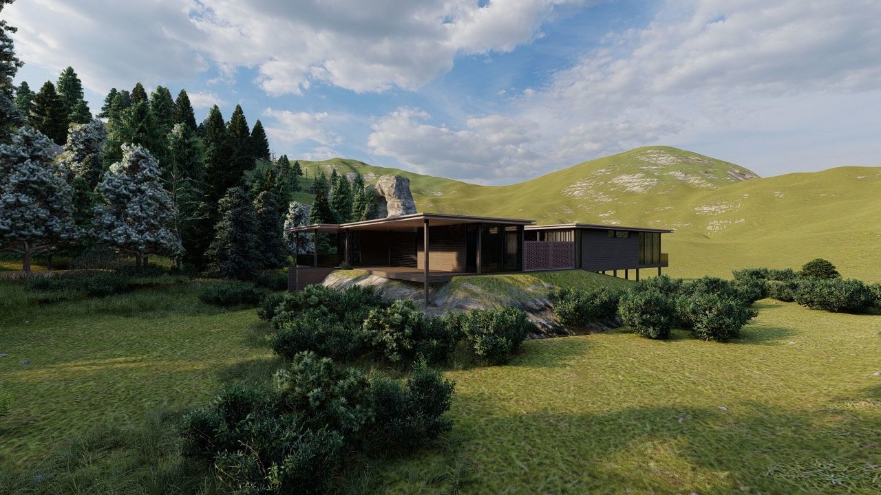 Casa Scene-villa-modern house 3D model_12