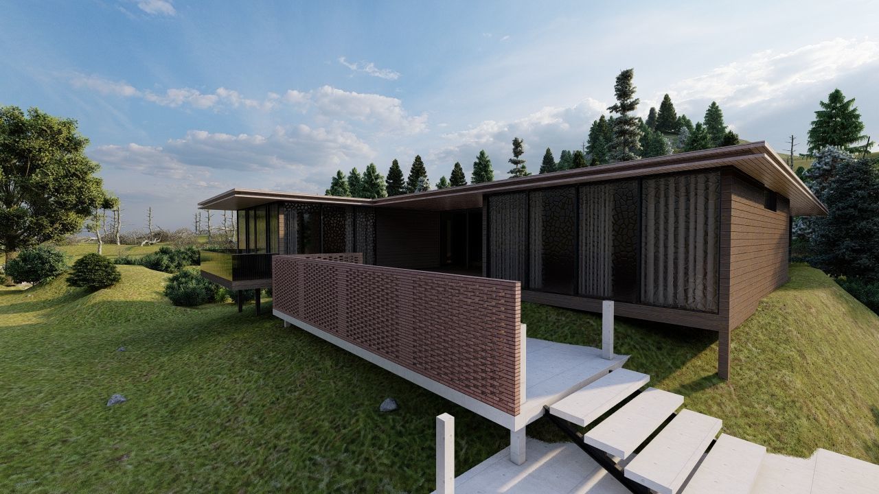Casa Scene-villa-modern house 3D model_1