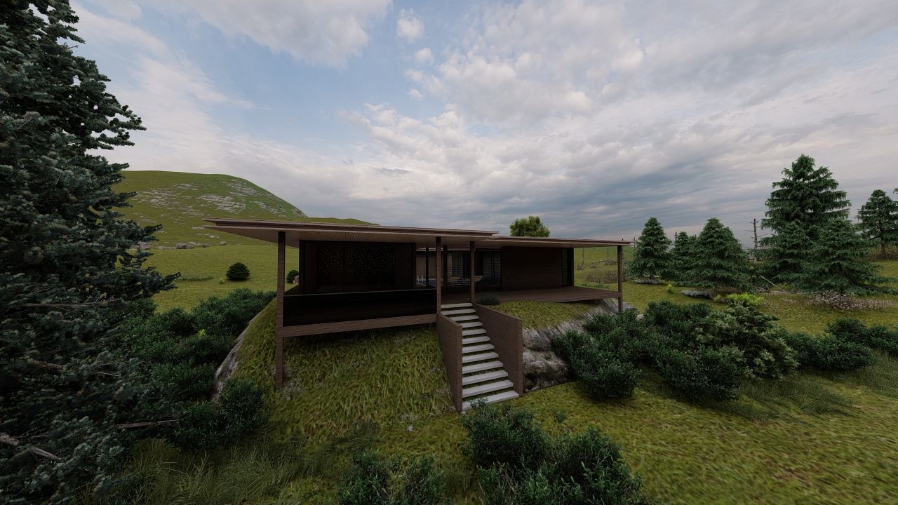 Casa Scene-villa-modern house 3D model_10