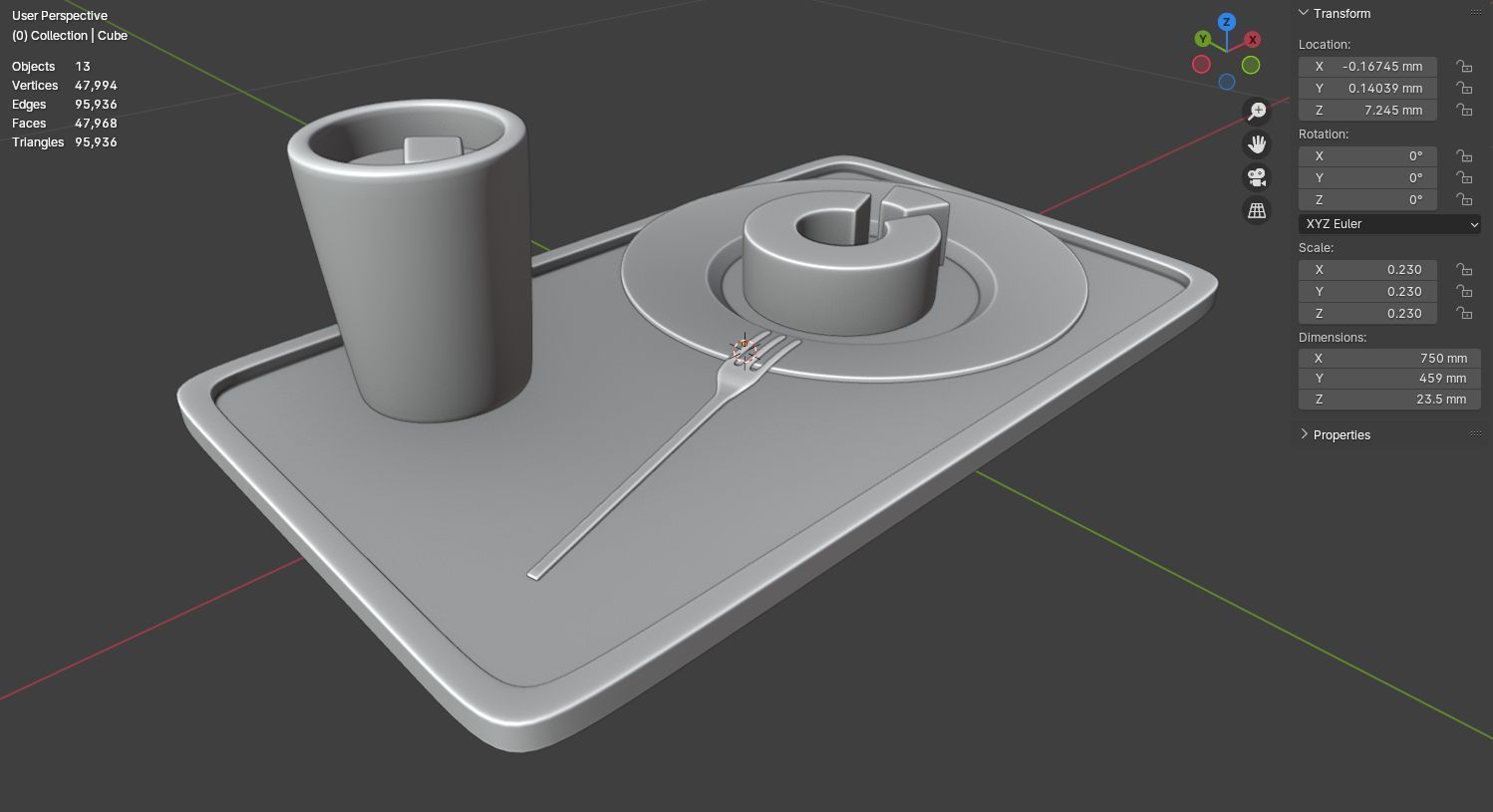 Japan cake dessert 3D model  3D model_10