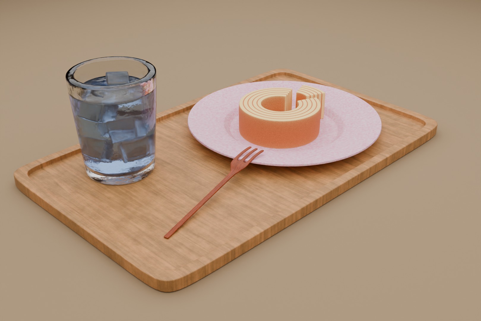 Japan cake dessert 3D model  3D model_7