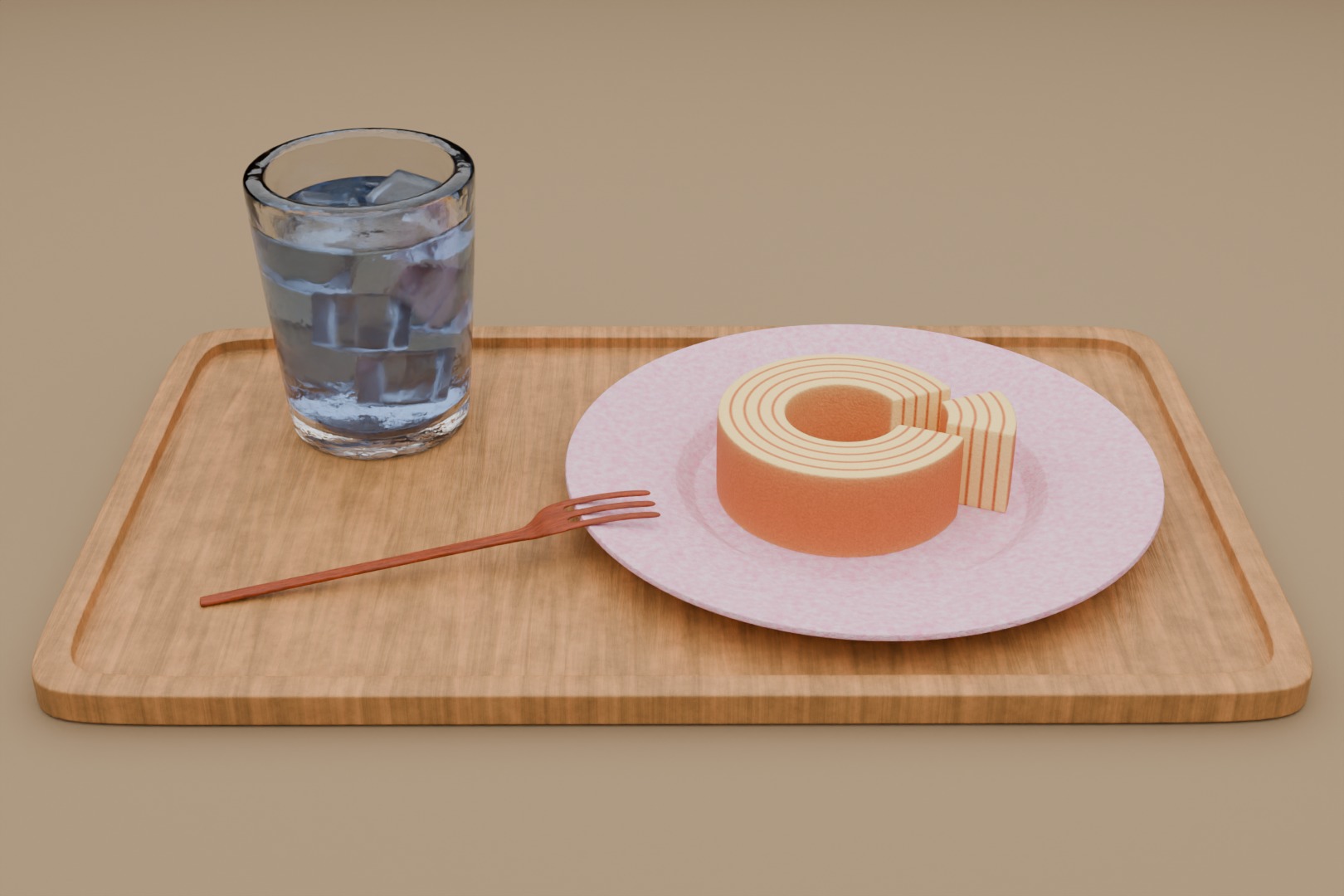 Japan cake dessert 3D model  3D model_1