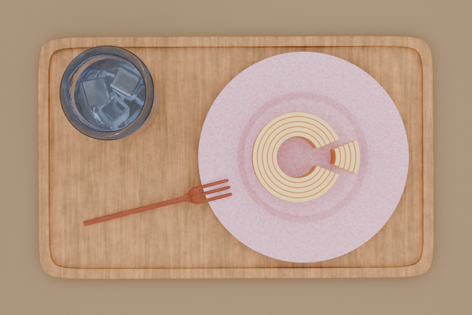 Japan cake dessert 3D model  3D model_2