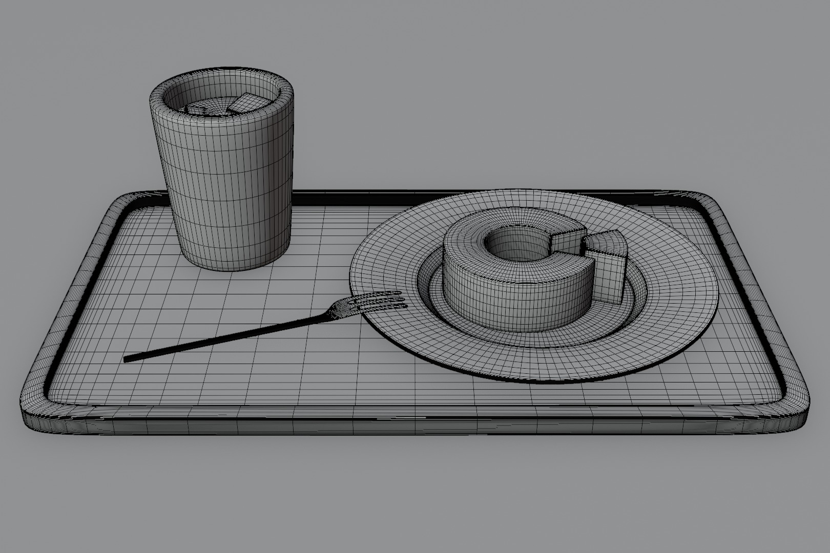 Japan cake dessert 3D model  3D model_16