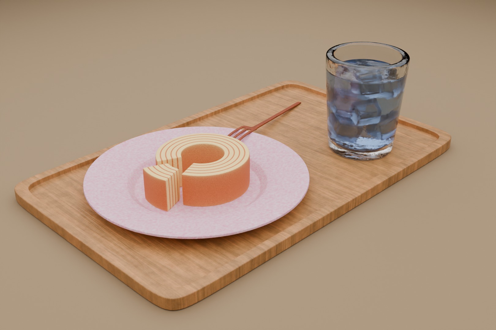 Japan cake dessert 3D model  3D model_9