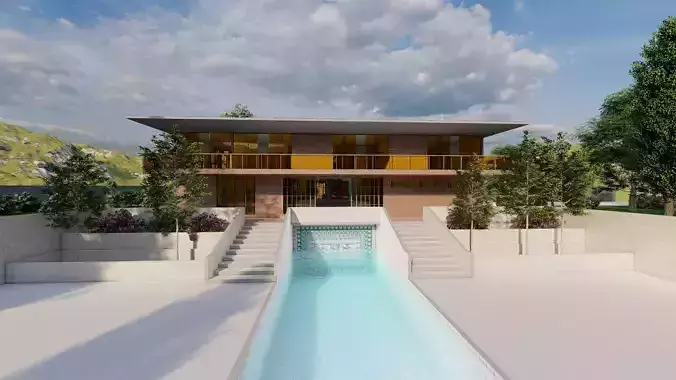 Casa Scene-villa-modern house 3D model