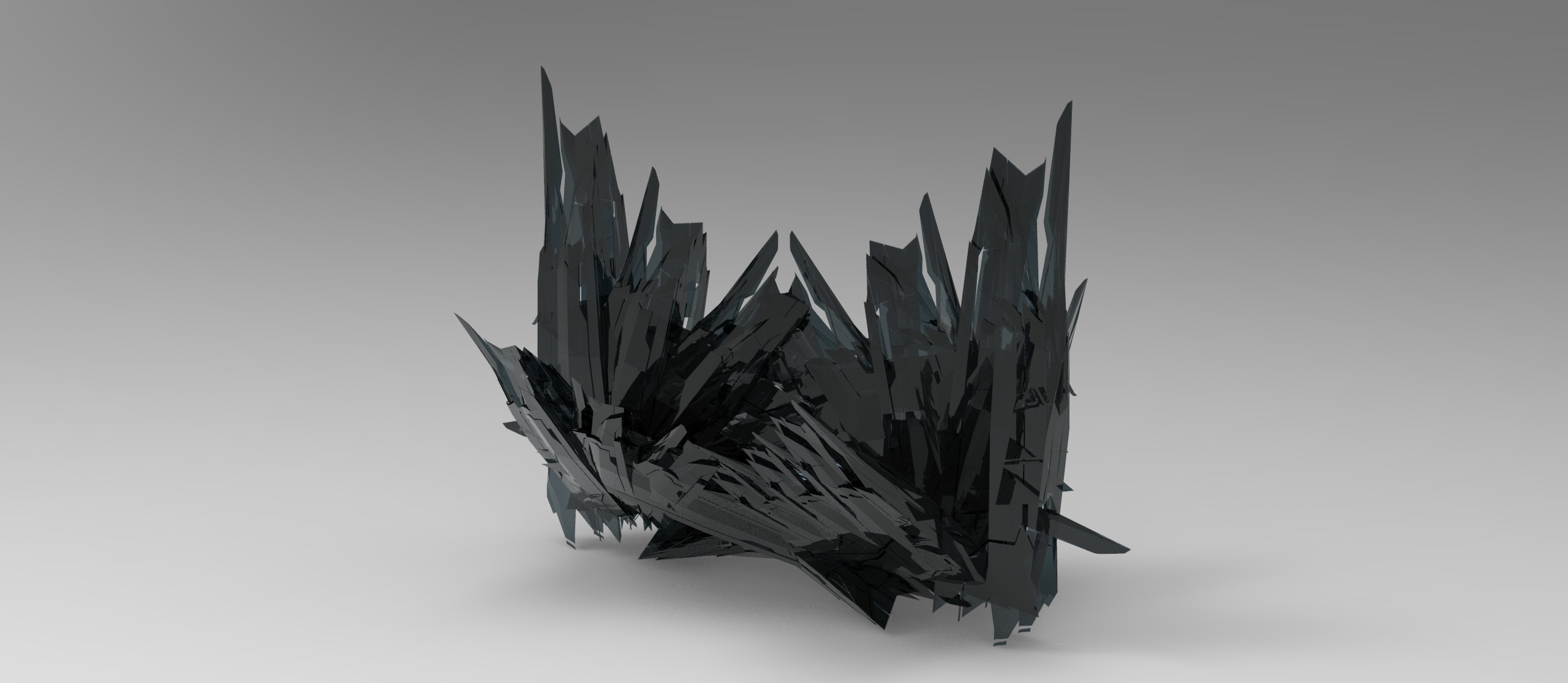Cyberpunk glass shard structure 2 3D model_1