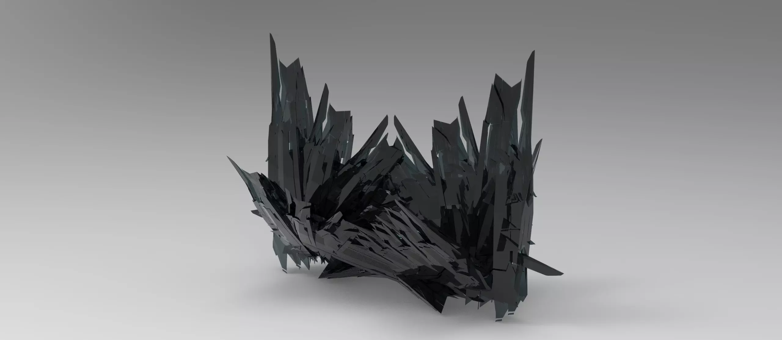 Cyberpunk glass shard structure 2 3D model_0