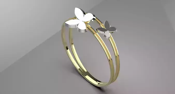 Luxury Jewelry Butterfly Gold  Ring 3dm stl 3D print model