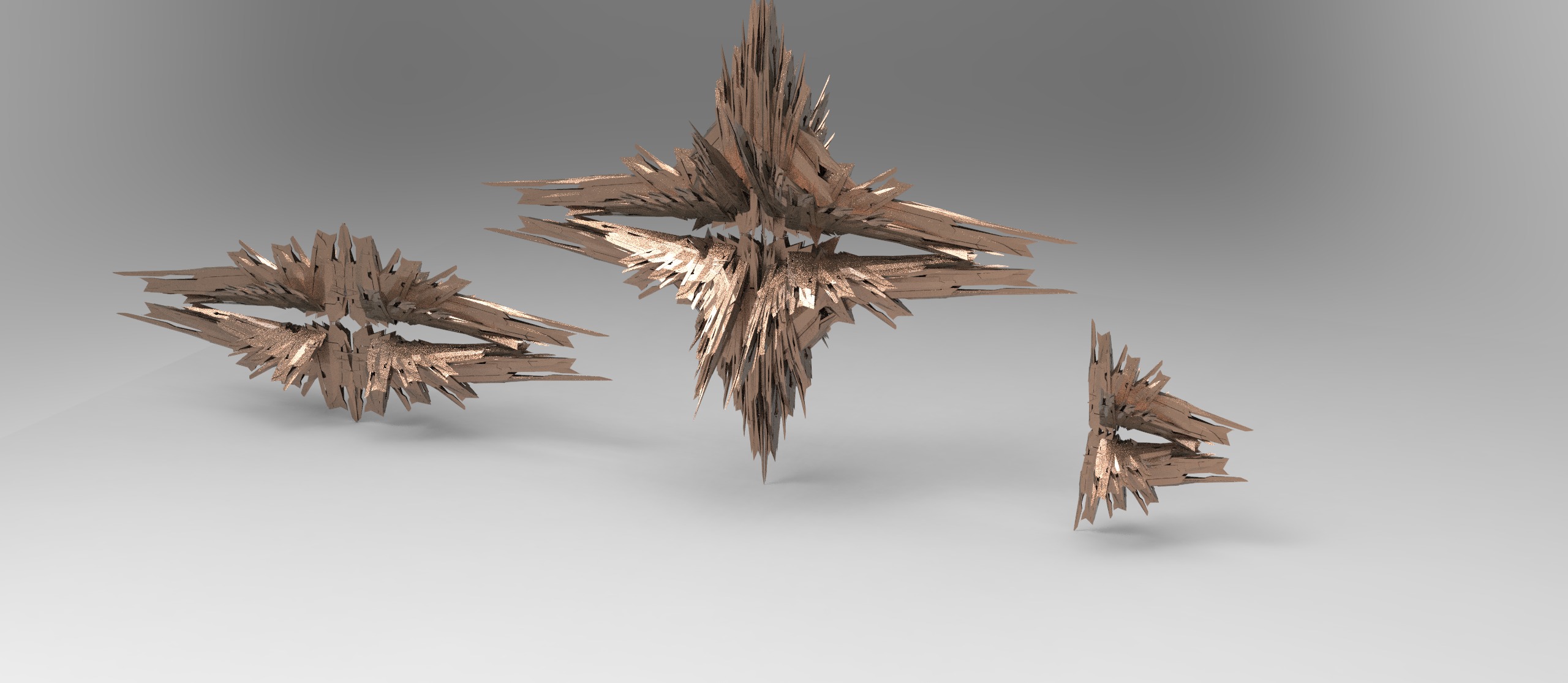 Cyberpunk glass shard structure shard 3 designs 3D model_1