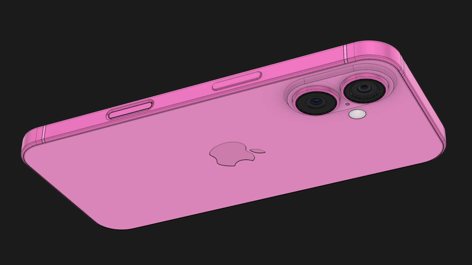 Apple iPhone 16 Pink 3D model_17