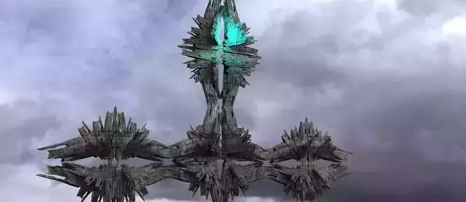 Cyberpunk  Dystopian crystal Star tower 1