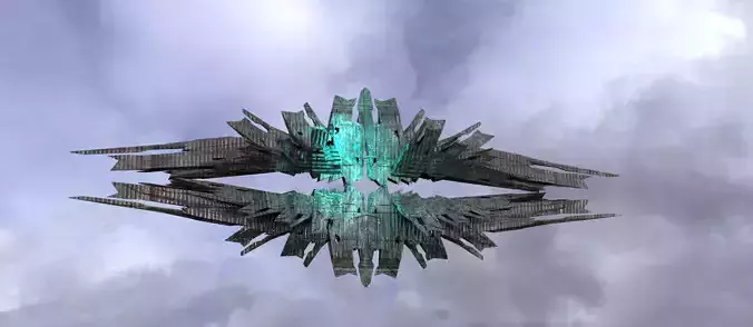 Cyberpunk Dystopian crystal Star tower 4