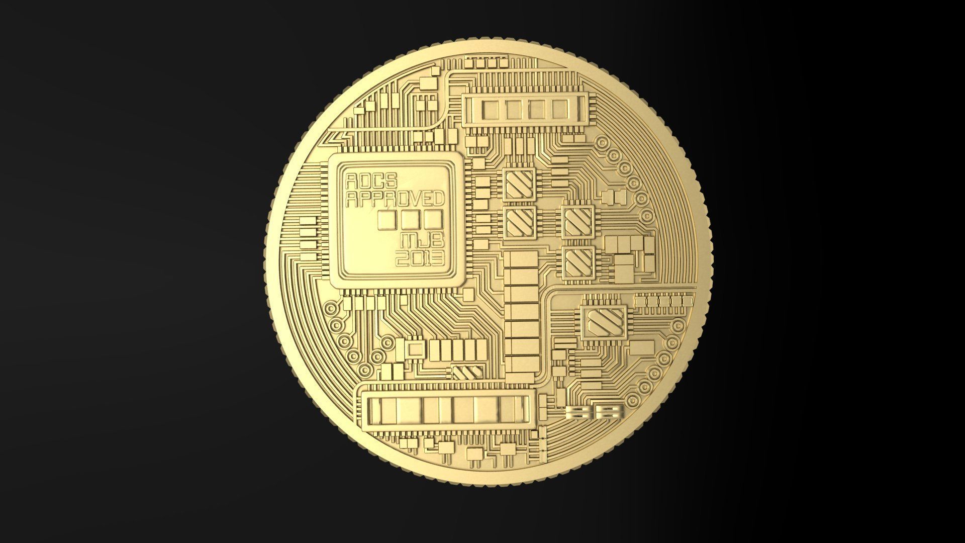 Bitkoin 3DM STL OBJ model for 3D printing and CNC 3D print model_1