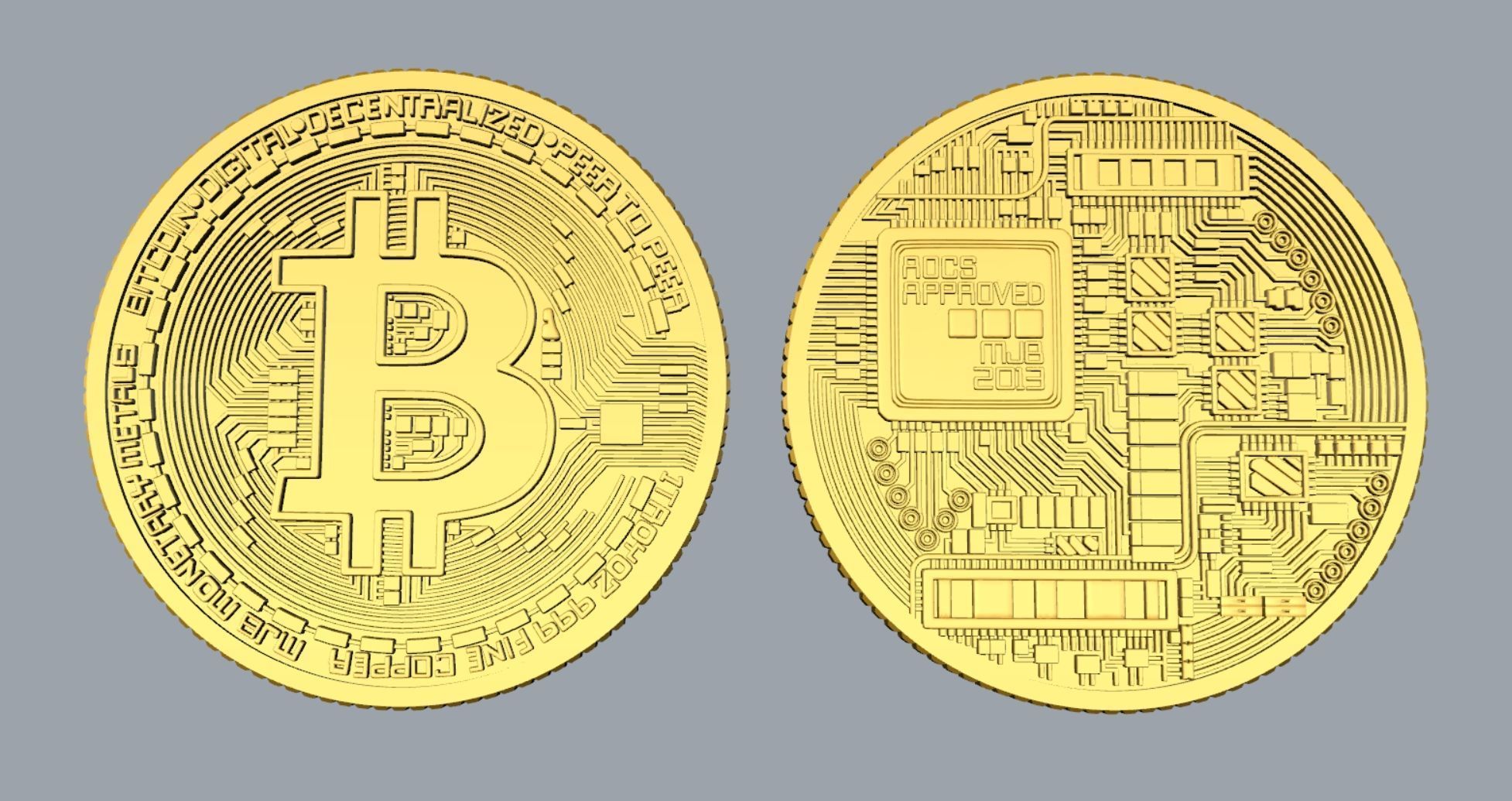 Bitkoin 3DM STL OBJ model for 3D printing and CNC 3D print model_3