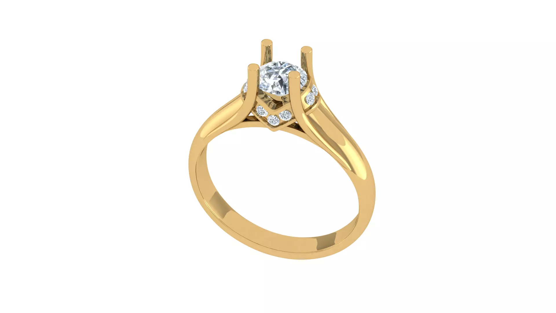 Anel Solitario 3D print model_0