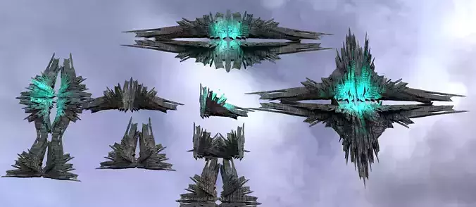 Cyberpunk Dystopian crystal Star shard collection