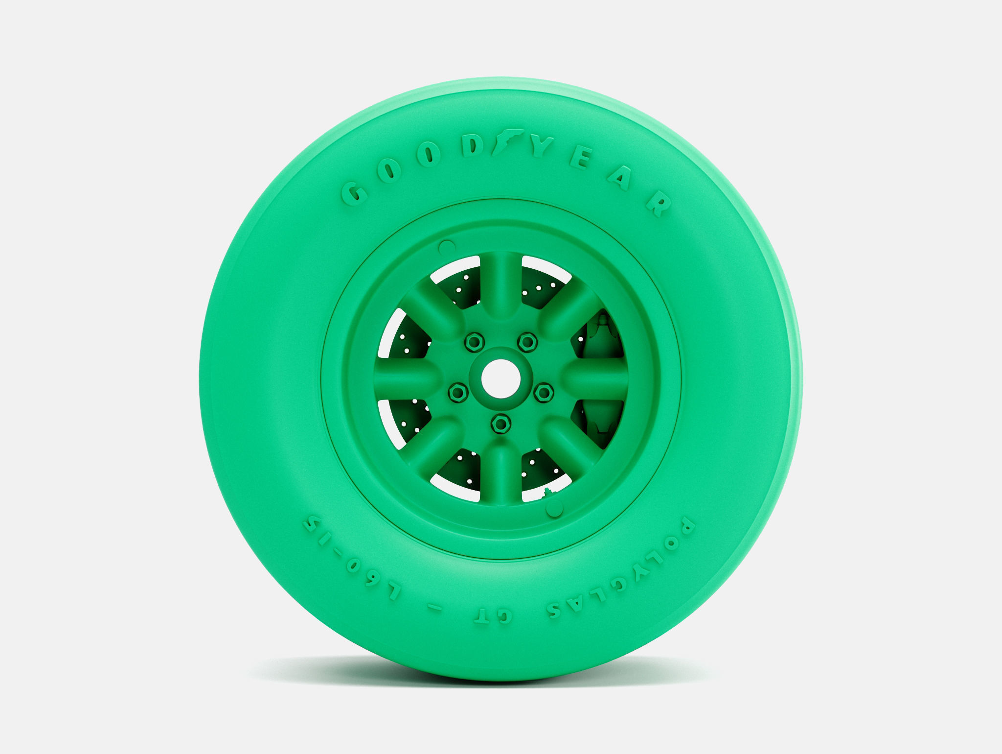 15x10 Minilite Wheel Goodyear Polyglas L60-15 Tire 3D print model_2