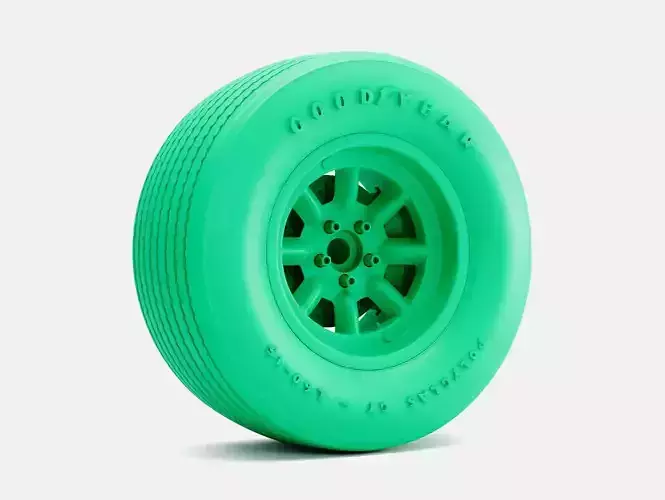 15x10 Minilite Wheel Goodyear Polyglas L60-15 Tire 3D print model