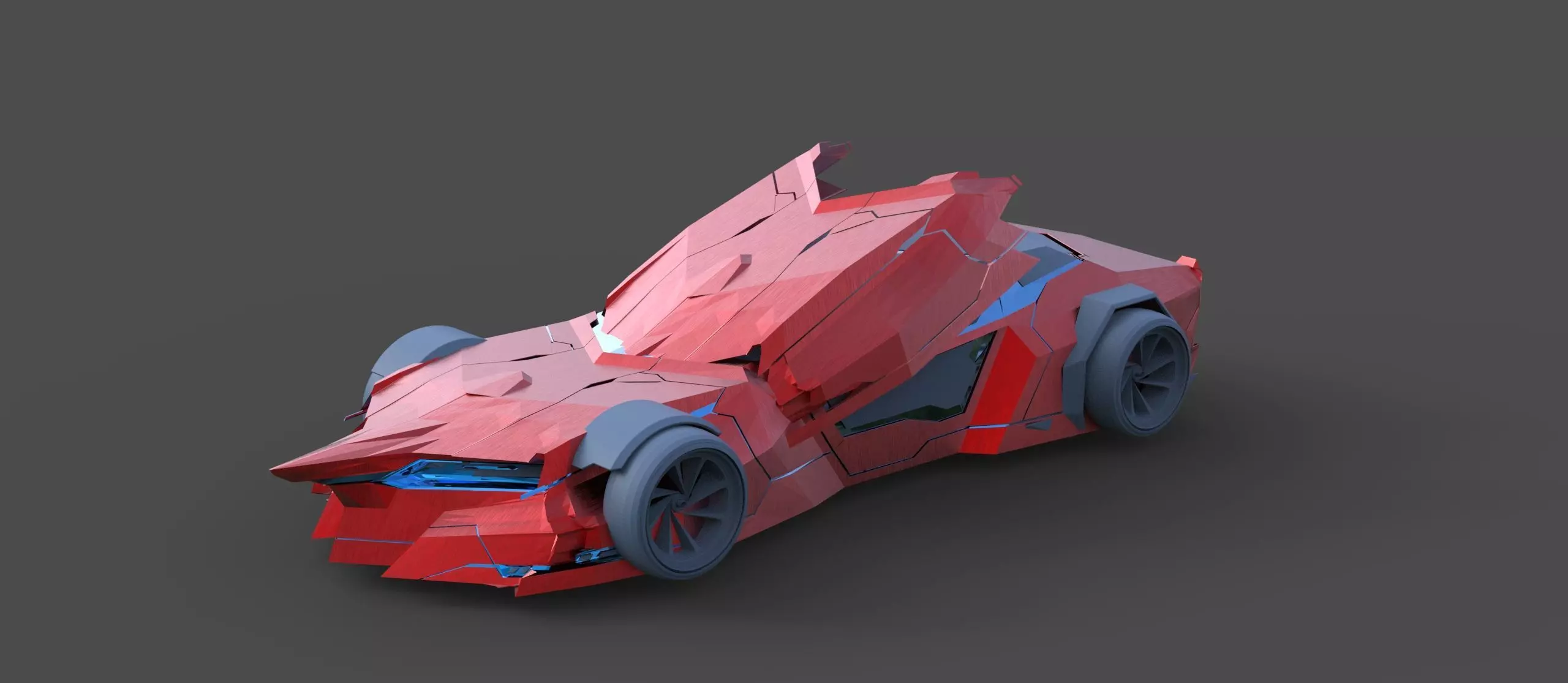 Elite Crimson Future car 3D model_0