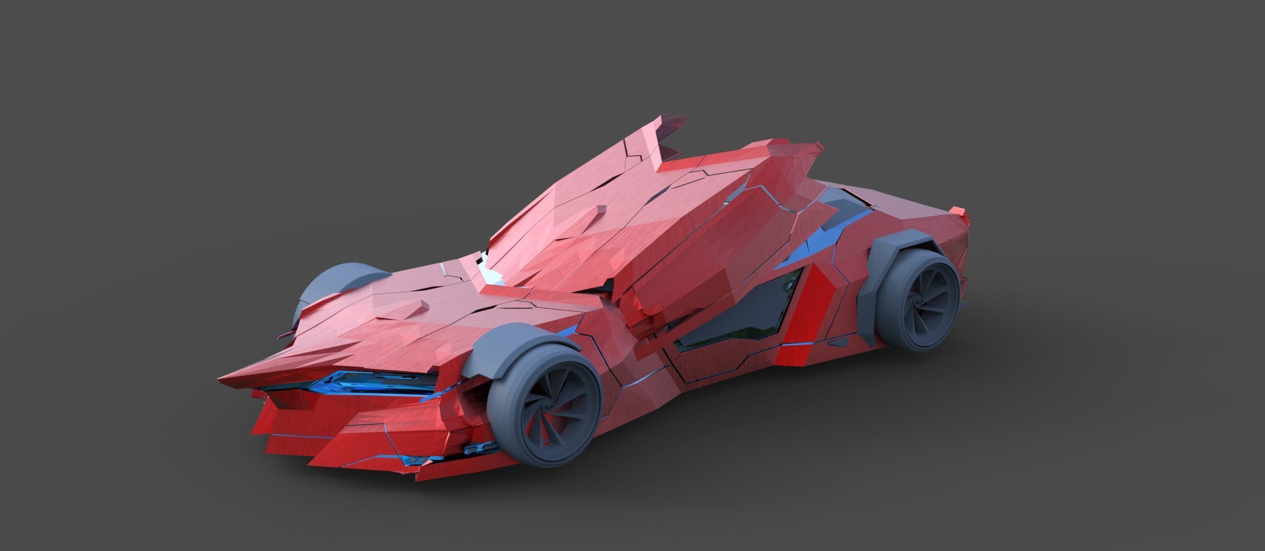 Elite Crimson Future car 3D model_1