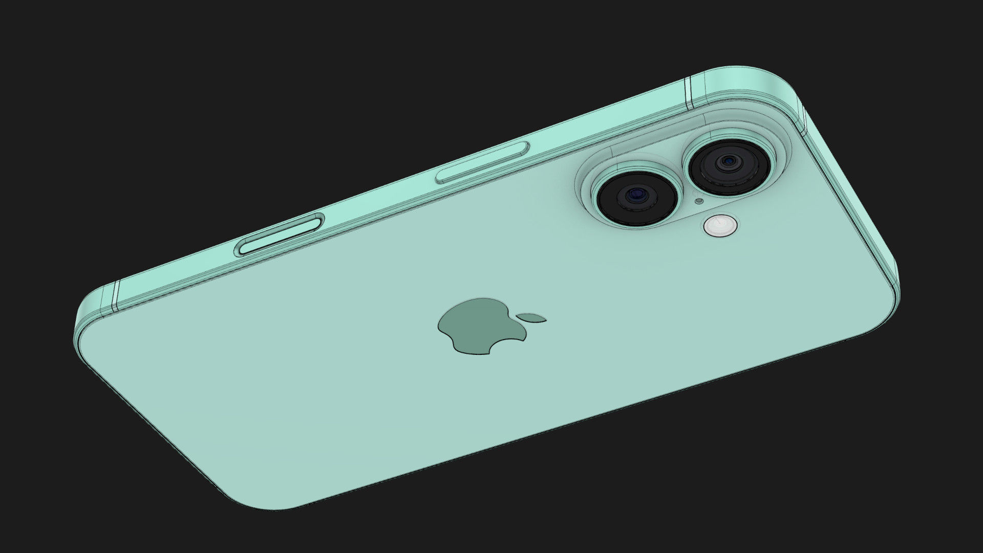 Apple iPhone 16 Teal 3D model_12