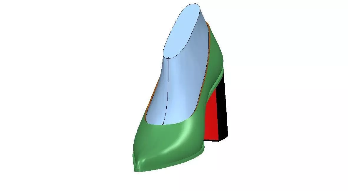 green toe pointed shoes Low-poly 3D model