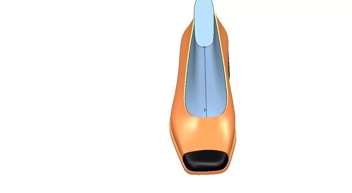 cameltone shoe metalic detail heel Low-poly 3D model