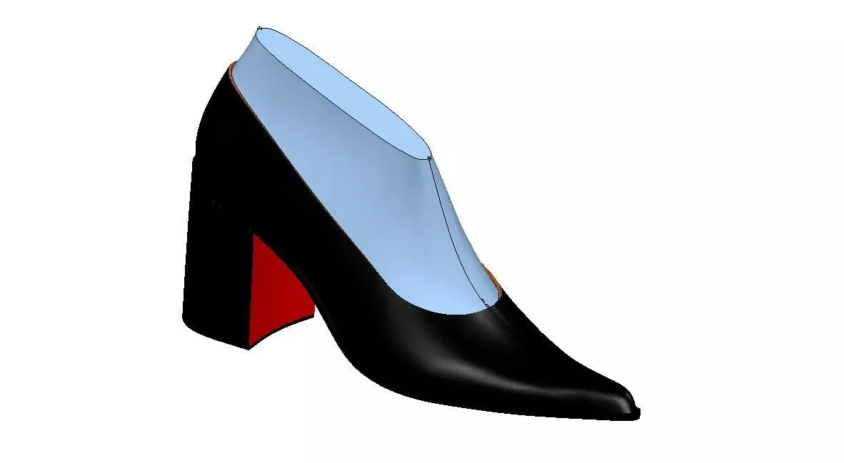 black shoes high heel shoes Low-poly 3D model