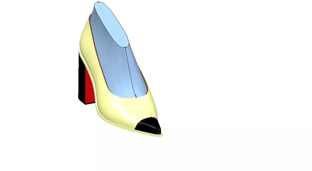 beige color shoes toe black Low-poly 3D model
