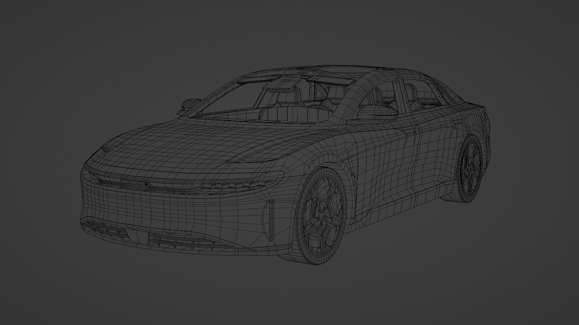 Generic Electric Sedan 6 Low-poly 3D model_9