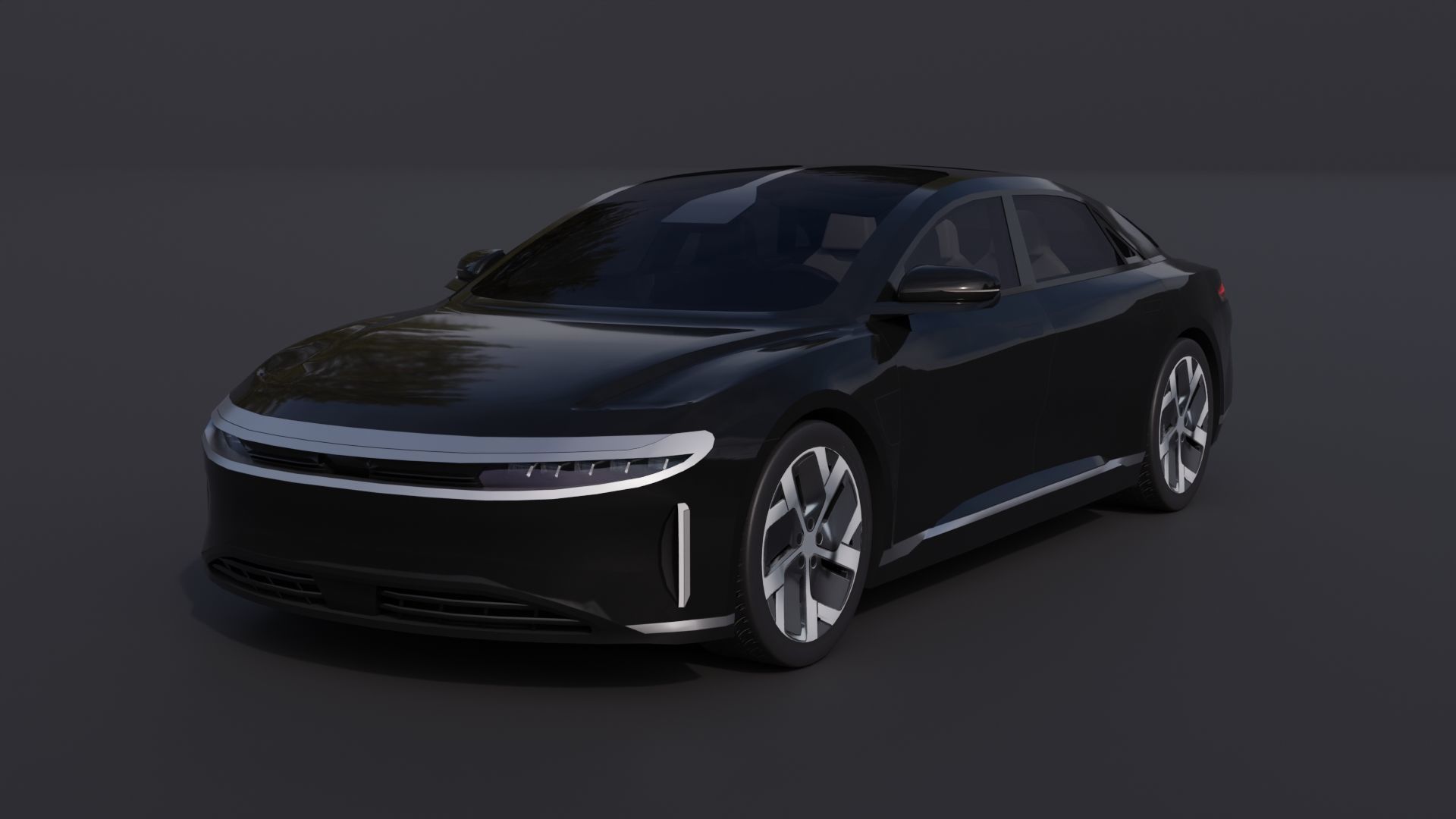 Generic Electric Sedan 6 Low-poly 3D model_3