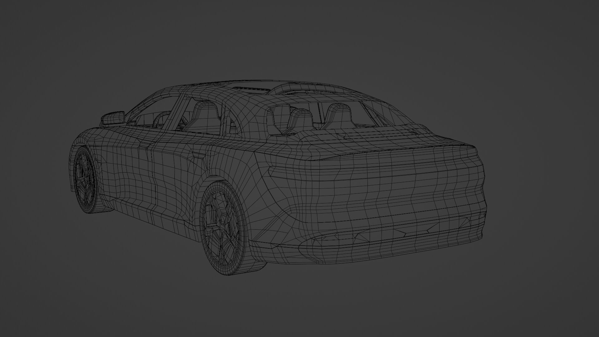 Generic Electric Sedan 6 Low-poly 3D model_11