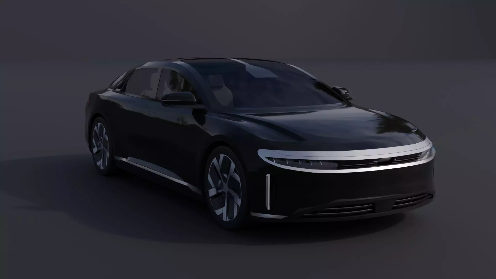 Generic Electric Sedan 6 Low-poly 3D model_0
