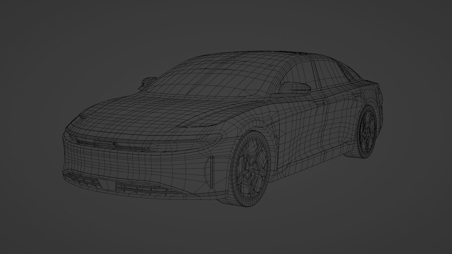 Generic Electric Sedan 6 Low-poly 3D model_8