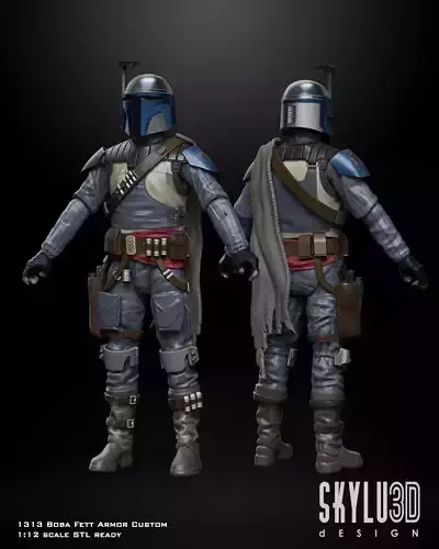 1313 Boba Fett One12 Scale Custom STL Files