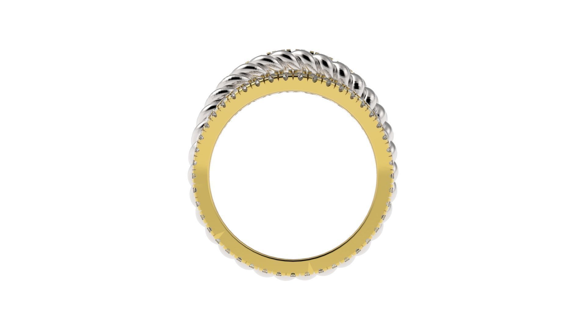 Double braid ring and fishtail mount 3D print model_2