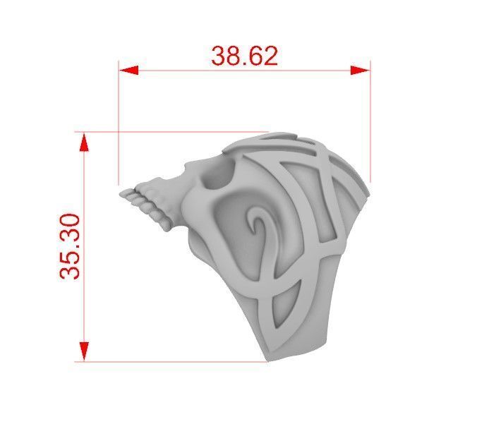 Celtic skull ring 3D print model_4