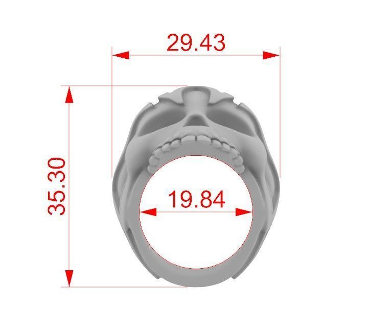 Celtic skull ring 3D print model_3