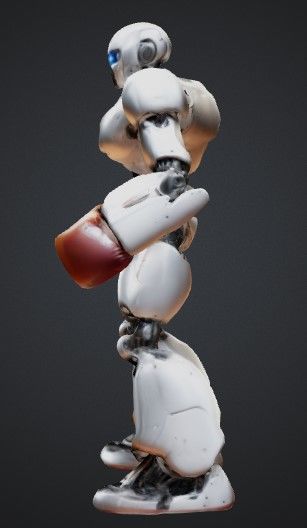 Battle boxer robot 3D model_1