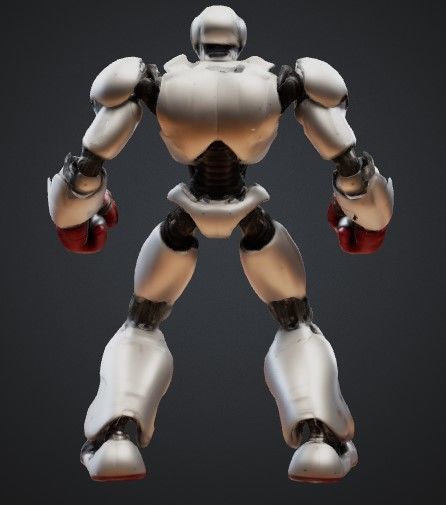 Battle boxer robot 3D model_2