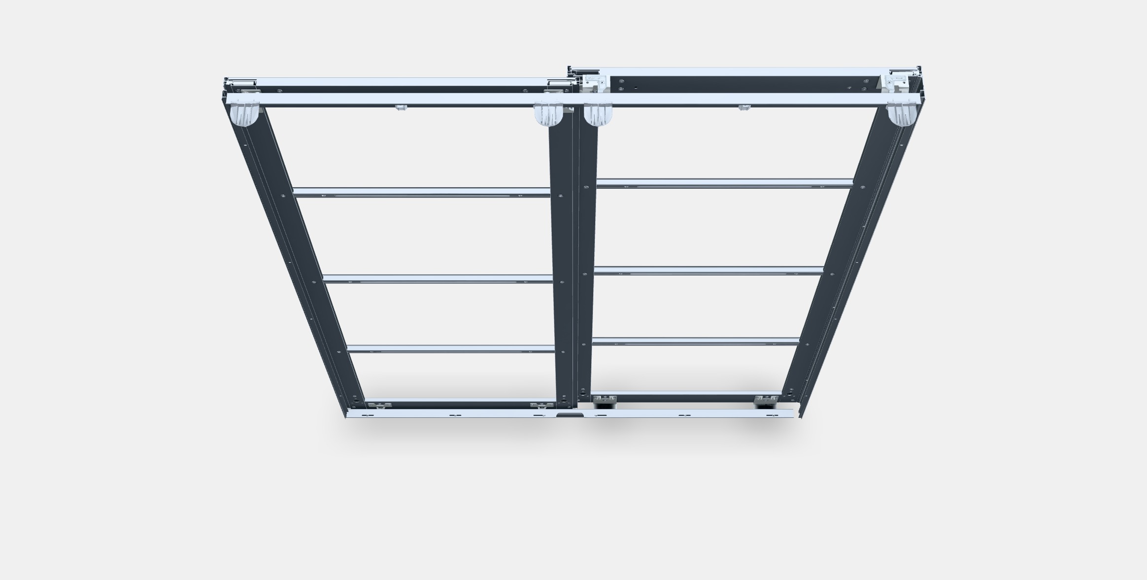 PAX Pair of sliding door frames w rail 5 Low-poly 3D model_4