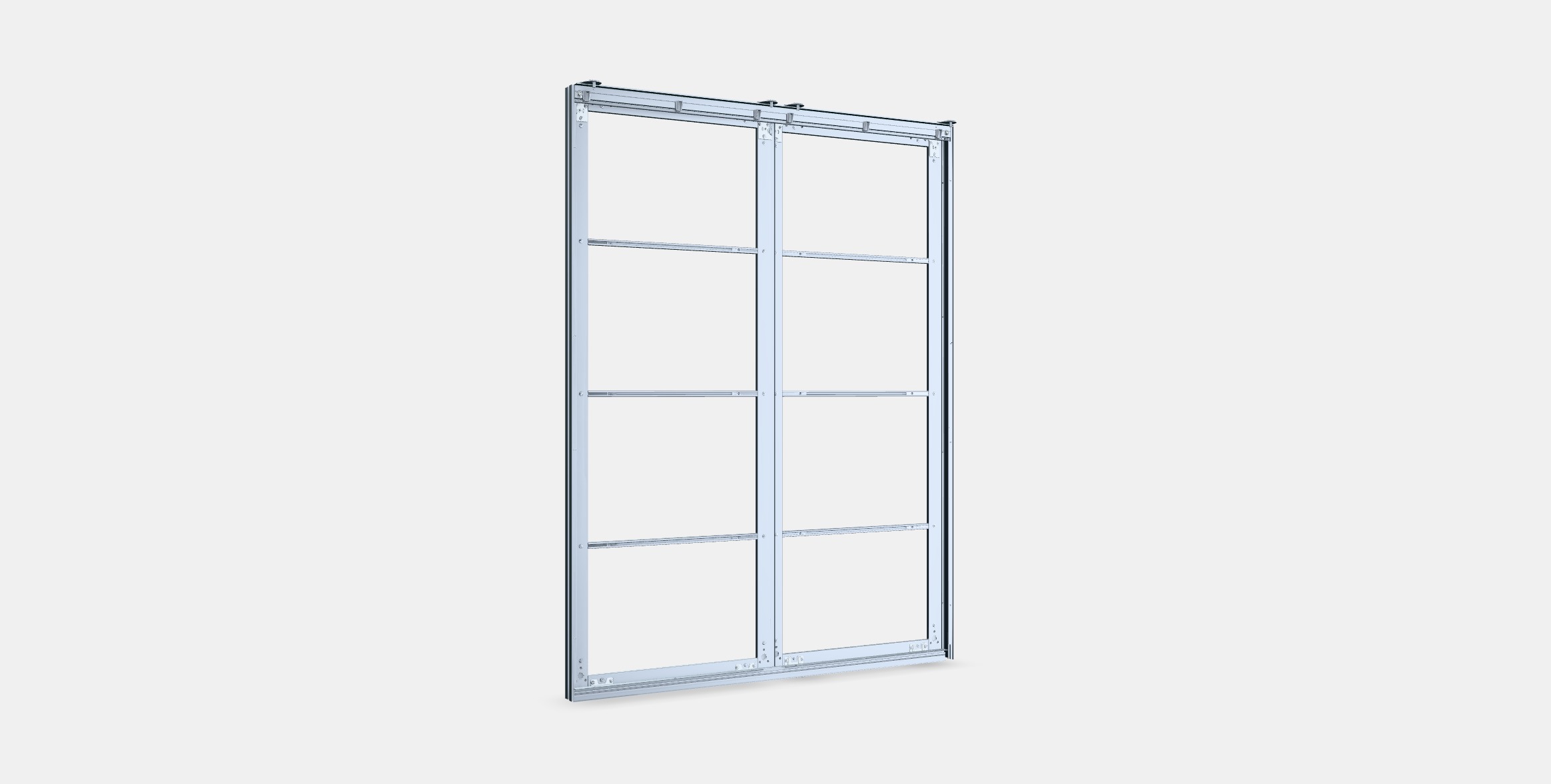 PAX Pair of sliding door frames w rail 5 Low-poly 3D model_16