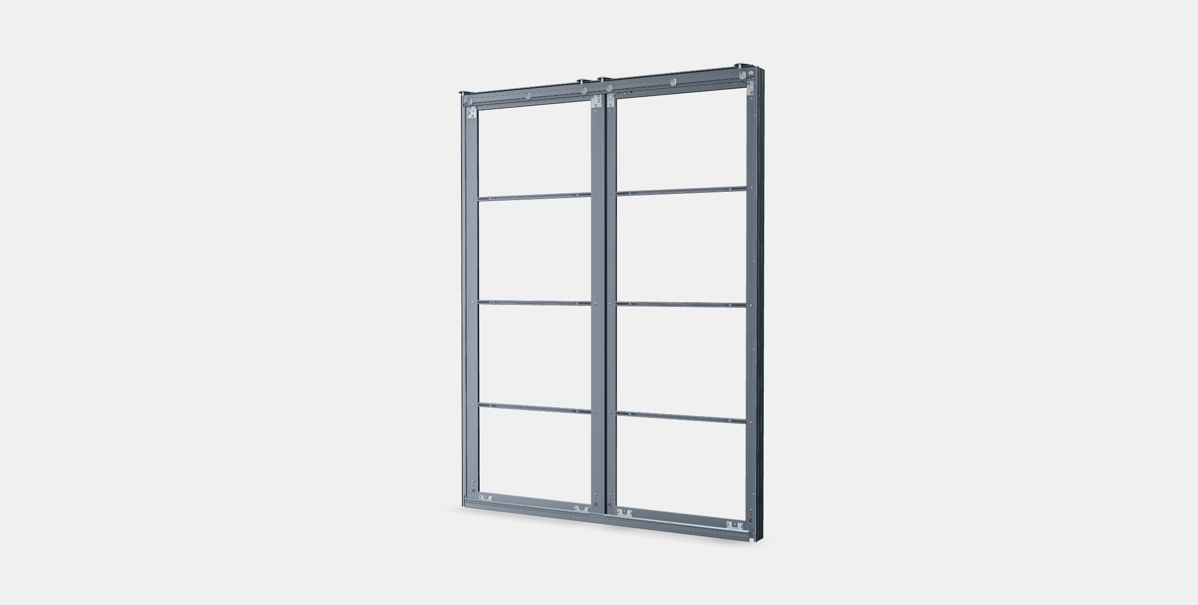 PAX Pair of sliding door frames w rail 5 Low-poly 3D model_5
