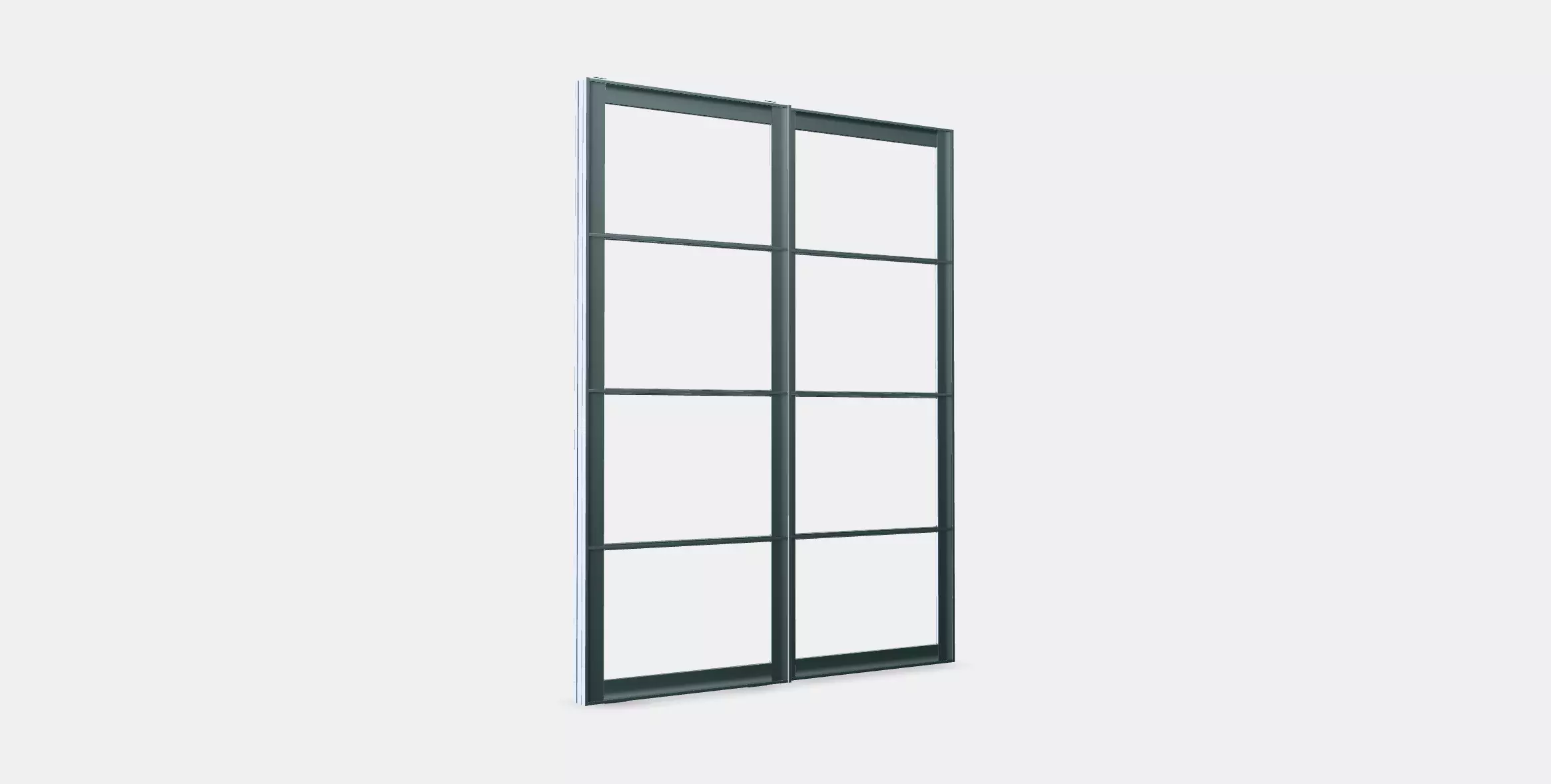 PAX Pair of sliding door frames w rail 5 Low-poly 3D model_0