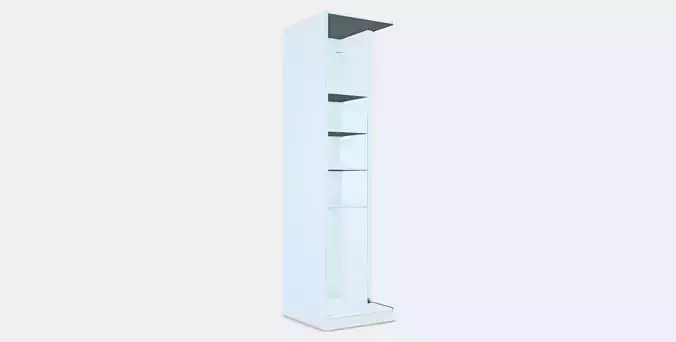 PAX Add-on corner unit with 4 shelves 10 Low-poly 3D model