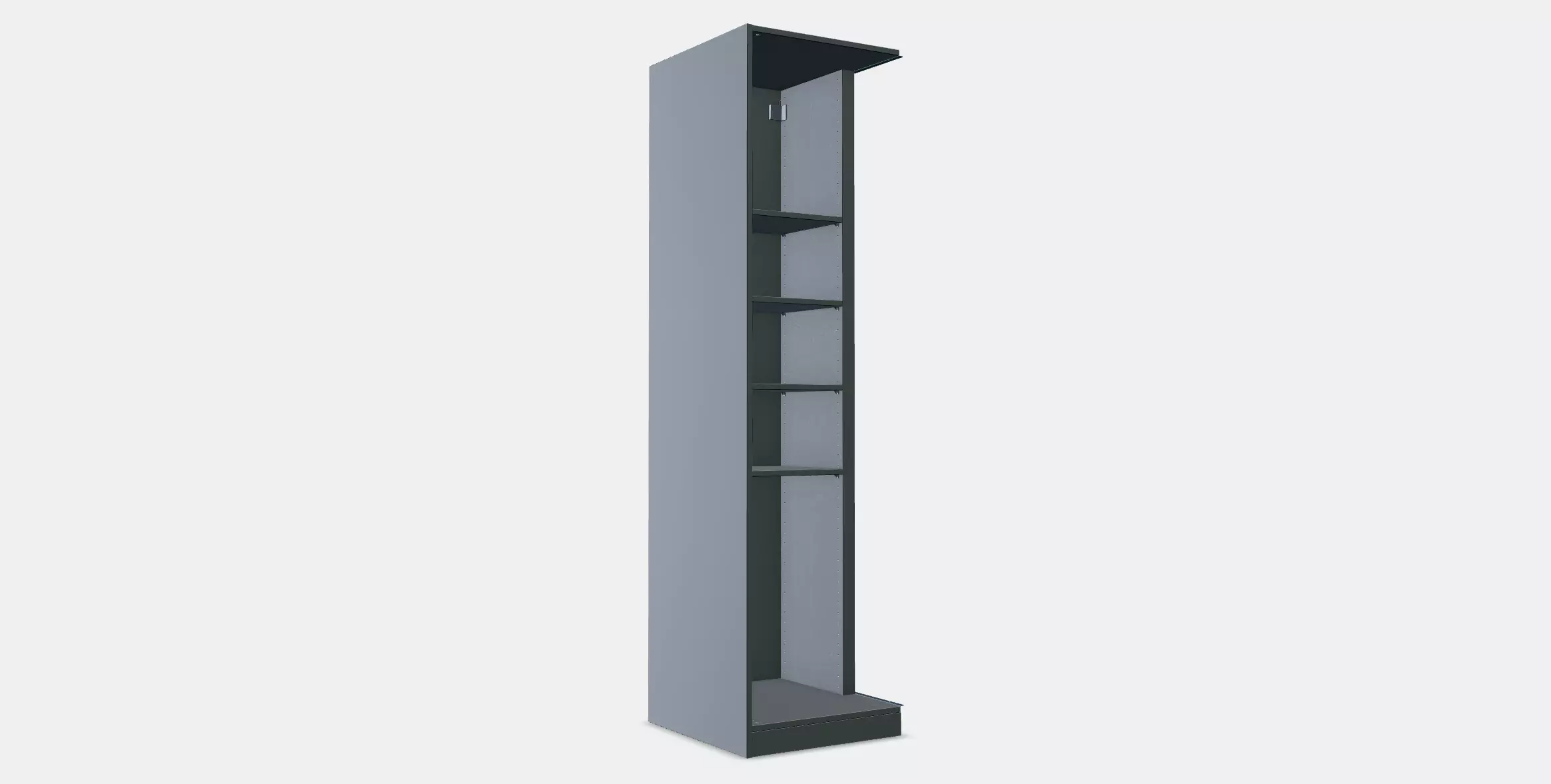 PAX Add-on corner unit with 4 shelves 11 Low-poly 3D model_0