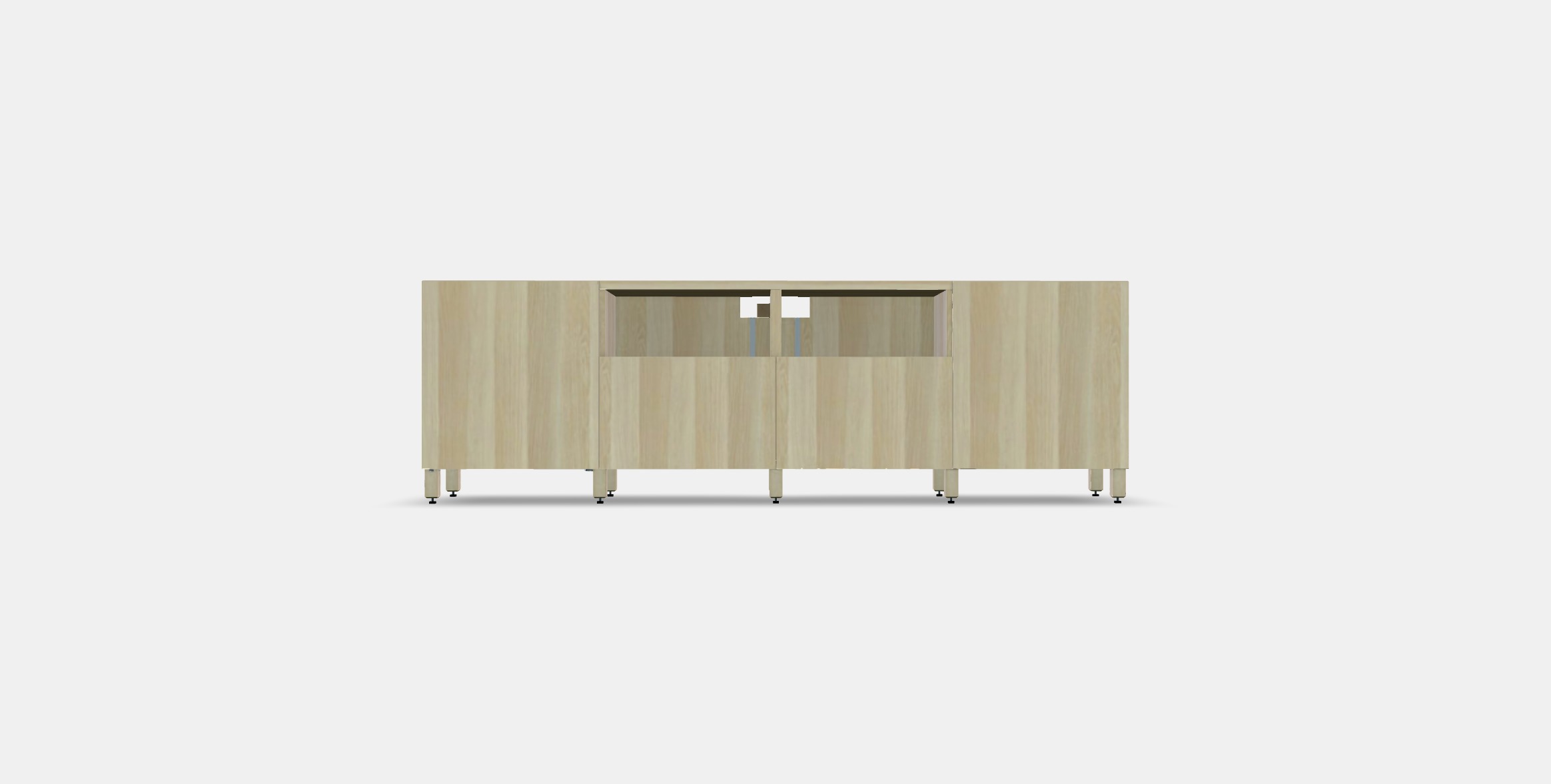 BESTA TV bench with doors and drawers 2 Low-poly 3D model_10